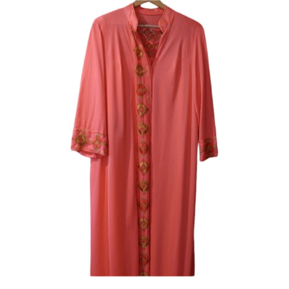 Gossard Artemis Vintage Coral Floral Robe & Nightgown Set Medium